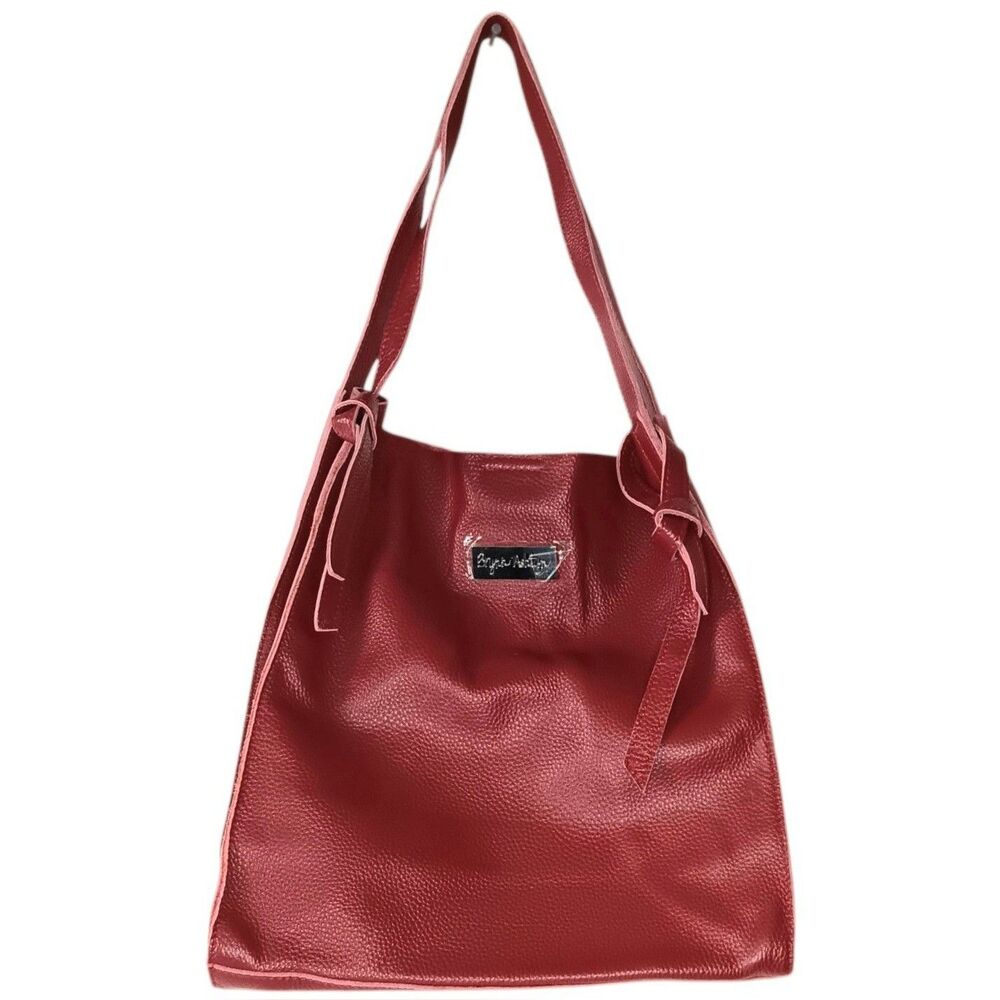 Dark Red Leather Tote Purse by Brynn Ashtyn 13" x 12" New without Tags